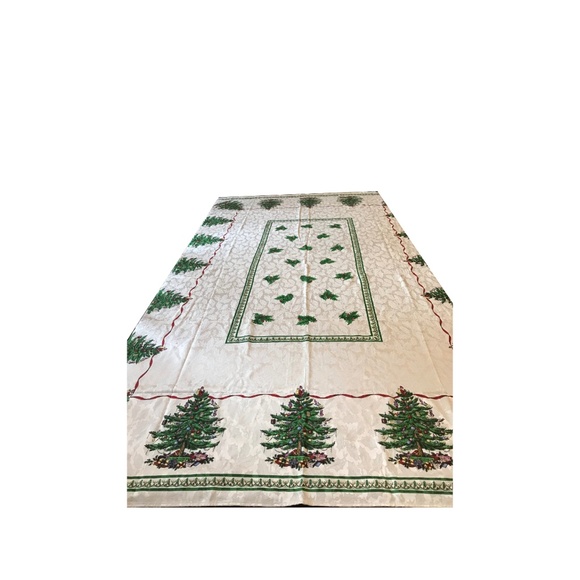 Vintage Spode Christmas Tree Rectangular Table Cloth 60x84" - Picture 3 of 9
